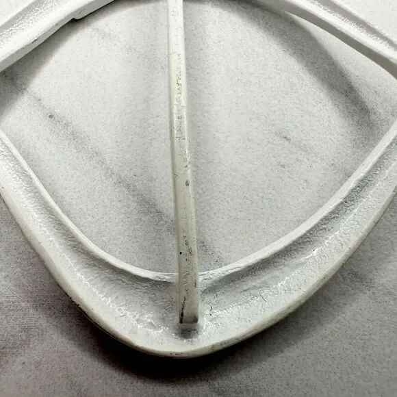 Vintage Metal White Fish Scarf Slide Shirt Tie Bar Belt Buckle - Picture 9 of 10